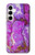 S2907 パープルターコイズ宝石グラフィックプリント Purple Turquoise Stone Samsung Galaxy A35 5G バックケース、フリップケース・カバー