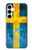 S2990 スウェーデンサッカー Sweden Football Soccer Flag Samsung Galaxy A35 5G バックケース、フリップケース・カバー