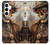 S3949 スチームパンクなスカルの喫煙 Steampunk Skull Smoking Samsung Galaxy A35 5G バックケース、フリップケース・カバー