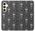 S2371 スカルヴィンテージモノクロのパターン Skull Vintage Monochrome Pattern Samsung Galaxy S24 バックケース、フリップケース・カバー