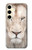 S2399 ホワイトライオンの顔 White Lion Face Samsung Galaxy S24 バックケース、フリップケース・カバー