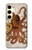 S2801 ヴィンテージタコ Vintage Octopus Samsung Galaxy S24 バックケース、フリップケース・カバー