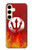 S2803 火災レッドデビル槍シンボル Fire Red Devil Spear Symbol Samsung Galaxy S24 バックケース、フリップケース・カバー