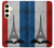 S2859 ヴィンテージフランスの旗エッフェル塔 Vintage France Flag Eiffel Tower Samsung Galaxy S24 バックケース、フリップケース・カバー