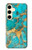 S2906 アクアターコイズ宝石グラフィックプリント Aqua Turquoise Stone Samsung Galaxy S24 バックケース、フリップケース・カバー