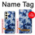 S3439 インディゴタイダイ Fabric Indigo Tie Dye Samsung Galaxy S24 バックケース、フリップケース・カバー