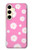 S3500 ピンクの花柄 Pink Floral Pattern Samsung Galaxy S24 バックケース、フリップケース・カバー