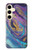 S3676 カラフルな抽象的な大理石の石 Colorful Abstract Marble Stone Samsung Galaxy S24 バックケース、フリップケース・カバー