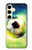 S3844 輝くサッカー サッカーボール Glowing Football Soccer Ball Samsung Galaxy S24 バックケース、フリップケース・カバー