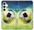 S3844 輝くサッカー サッカーボール Glowing Football Soccer Ball Samsung Galaxy S24 バックケース、フリップケース・カバー