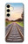 S3866 鉄道直線線路 Railway Straight Train Track Samsung Galaxy S24 バックケース、フリップケース・カバー