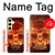S3881 ファイアスカル Fire Skull Samsung Galaxy S24 バックケース、フリップケース・カバー