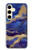 S3906 ネイビー ブルー パープル マーブル Navy Blue Purple Marble Samsung Galaxy S24 バックケース、フリップケース・カバー