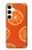 S3946 オレンジのシームレスなパターン Seamless Orange Pattern Samsung Galaxy S24 バックケース、フリップケース・カバー