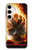 S0863 地獄火スカル Hell Fire Skull Samsung Galaxy S24 Plus バックケース、フリップケース・カバー