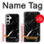 S2895 ブラックマーブルグラフィックプリント Black Marble Graphic Printed Samsung Galaxy S24 Plus バックケース、フリップケース・カバー