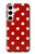S2951 赤の水玉 Red Polka Dots Samsung Galaxy S24 Plus バックケース、フリップケース・カバー
