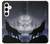 S3011 ドリームキャッチャーオオカミは 月にハウリング Dream Catcher Wolf Howling Samsung Galaxy S24 Plus バックケース、フリップケース・カバー