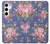 S3265 ヴィンテージ花柄 Vintage Flower Pattern Samsung Galaxy S24 Plus バックケース、フリップケース・カバー