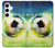 S3844 輝くサッカー サッカーボール Glowing Football Soccer Ball Samsung Galaxy S24 Plus バックケース、フリップケース・カバー
