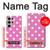 S2358 ピンクの水玉 Pink Polka Dots Samsung Galaxy S24 Ultra バックケース、フリップケース・カバー