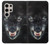 S2823 ブラックウルフ Black Wolf Blue Eyes Face Samsung Galaxy S24 Ultra バックケース、フリップケース・カバー