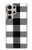 S2842 ブラックとホワイトバッファローチェック柄 Black and White Buffalo Check Pattern Samsung Galaxy S24 Ultra バックケース、フリップケース・カバー