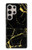 S2896 ゴールドマーブルグラフィックプリント Gold Marble Graphic Printed Samsung Galaxy S24 Ultra バックケース、フリップケース・カバー