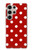 S2951 赤の水玉 Red Polka Dots Samsung Galaxy S24 Ultra バックケース、フリップケース・カバー