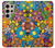 S3281 カラフルなヒッピーの花のパターン Colorful Hippie Flowers Pattern Samsung Galaxy S24 Ultra バックケース、フリップケース・カバー