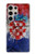 S3313 クロアチアflag Vintage Football Graphic Croatia Flag Vintage Football Graphic Samsung Galaxy S24 Ultra バックケース、フリップケース・カバー