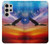 S3841 白頭ワシ カラフルな空 Bald Eagle Flying Colorful Sky Samsung Galaxy S24 Ultra バックケース、フリップケース・カバー