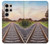 S3866 鉄道直線線路 Railway Straight Train Track Samsung Galaxy S24 Ultra バックケース、フリップケース・カバー