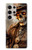 S3949 スチームパンクなスカルの喫煙 Steampunk Skull Smoking Samsung Galaxy S24 Ultra バックケース、フリップケース・カバー
