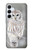 S1566 白フクロウ シロフクロウ Snowy Owl White Owl Samsung Galaxy A55 5G バックケース、フリップケース・カバー