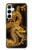 S2804 ゴールドドラゴンプリント Chinese Gold Dragon Printed Samsung Galaxy A55 5G バックケース、フリップケース・カバー