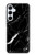S2895 ブラックマーブルグラフィックプリント Black Marble Graphic Printed Samsung Galaxy A55 5G バックケース、フリップケース・カバー