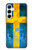 S2990 スウェーデンサッカー Sweden Football Soccer Flag Samsung Galaxy A55 5G バックケース、フリップケース・カバー