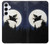 S3289 飛豚 満月 Flying Pig Full Moon Night Samsung Galaxy A55 5G バックケース、フリップケース・カバー