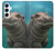S3871 かわいい赤ちゃんカバ カバ Cute Baby Hippo Hippopotamus Samsung Galaxy A55 5G バックケース、フリップケース・カバー