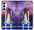 S3913 カラフルな星雲スペースシャトル Colorful Nebula Space Shuttle Samsung Galaxy A55 5G バックケース、フリップケース・カバー