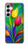 S3926 カラフルなチューリップの油絵 Colorful Tulip Oil Painting Samsung Galaxy A55 5G バックケース、フリップケース・カバー