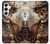 S3949 スチームパンクなスカルの喫煙 Steampunk Skull Smoking Samsung Galaxy A55 5G バックケース、フリップケース・カバー