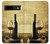 S2042 ブドウのボトルと赤ワインのグラス A Grape Vineyard Grapes Bottle and Glass of Red Wine Google Pixel 8a バックケース、フリップケース・カバー