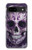 S3582 紫の頭蓋骨 Purple Sugar Skull Google Pixel 8a バックケース、フリップケース・カバー