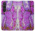 S2907 パープルターコイズ宝石グラフィックプリント Purple Turquoise Stone Sony Xperia 1 VI バックケース、フリップケース・カバー
