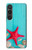 S3428 アクア 海星 貝 Aqua Wood Starfish Shell Sony Xperia 1 VI バックケース、フリップケース・カバー
