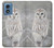 S1566 白フクロウ シロフクロウ Snowy Owl White Owl Motorola Moto G Play 4G (2024) バックケース、フリップケース・カバー