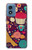 S2353 パリ漫画ヴィンテージのパターン Paris Cartoon Vintage Pattern Motorola Moto G Play 4G (2024) バックケース、フリップケース・カバー