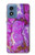 S2907 パープルターコイズ宝石グラフィックプリント Purple Turquoise Stone Motorola Moto G Play 4G (2024) バックケース、フリップケース・カバー